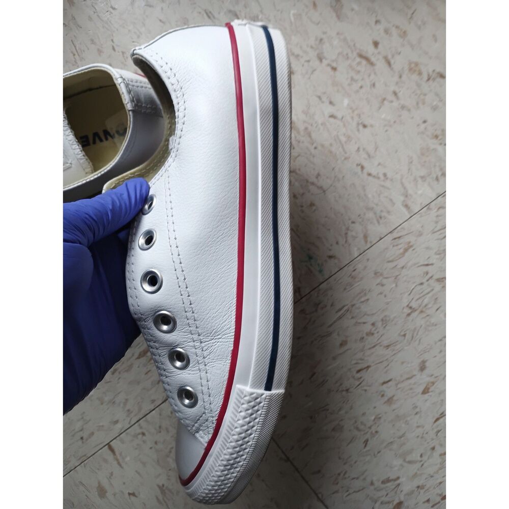 Converse Chuck Taylor All Star Leather Low Top White Women's 7 Men's 5 (132173C) - Picture 6 of 11